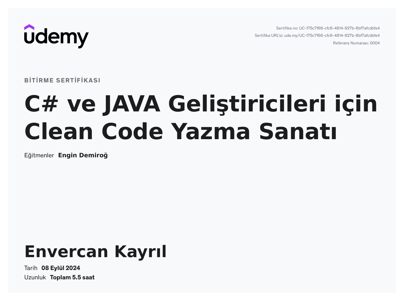C# ve JAVA Geliştiricileri için Clean Code Yazma Sanatı